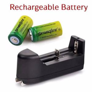 Baterias Cr 123 A Recargables (2) De 3.7 V mha+ Cargador