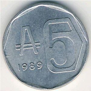 Moneda de 5 australes 