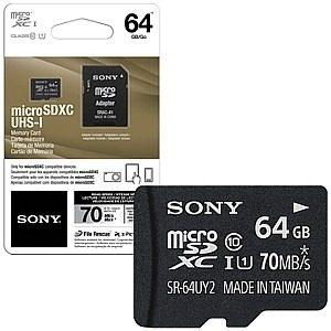 Memoria Micro Sd 64gb Sony Clase mb/s Uhs-1 Centro!