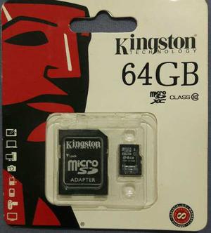 Memoria Micro Sd Kingston 64gb C/ Adaptador Clase 10