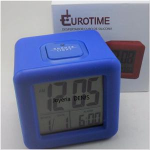 Reloj Despertador Cubo De Silicona Eurotime