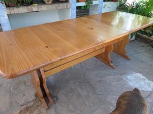 hermosa mesa extendible de madera maciza de 190 cm.