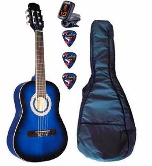Combo Guitarra Criolla Gracia M3 Color Azul+ Funda+ Acces
