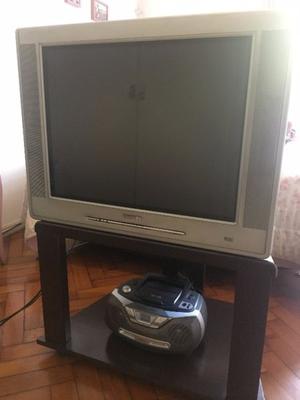 Tv Philips 29 Real Flat + Mesa + Radio Cd Mp3 Az