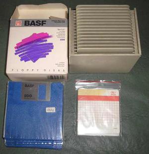 10 Diskettes Basf Mf-2dd 3 1/2 En Su Caja Plastica +etiqueta