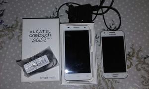 2 celulares alcatel y sansung j1