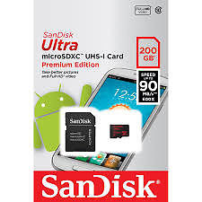 SanDisk 200GB Ultra microSDXC UHS-I 90 MB/s Memory Card -