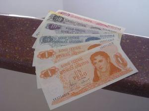 Antiguo Lote De 6 Billetes Pesos Ley  Y 100