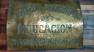 Cartel antiguo de bronce epoca de Perón