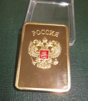 Rusia Cccp Conmemorativo -lingote Bañado Oro - $ 1 -tesoros