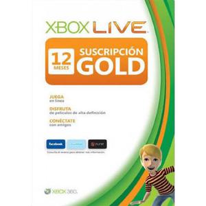 Xbox Live Gold Membresia Suscripcion 12 Meses Codigo Online