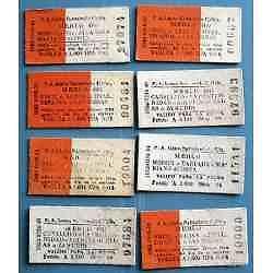 8 boleto de tren carton f.c. sarmiento lote sin uso se vende