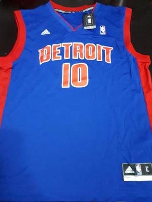 Camiseta adidas Detroit Pistons Greg Monroe Azul Talle L