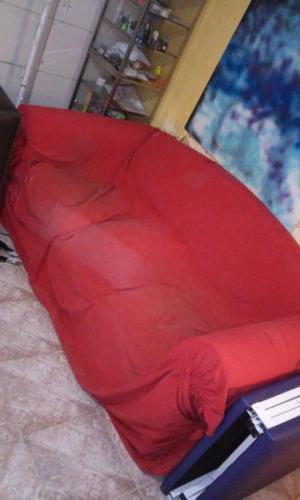 Sillon cama 3 cuerpos jackcard color azul con funda roja