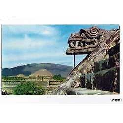 piramide teotihuacan mexico postal color