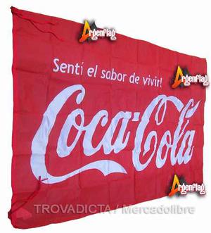 Bandera Coca Cola Con Amarre Incorado 150 X 90 Cm Argenflag
