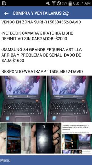 Vendo samsumg s4 y netbook