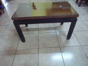 Mesa Ratona, RECTANGULAR, de madera con vidrio