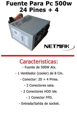 Fuente De Pc Atx 500w