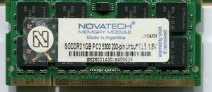 Memoria 1GB DDR2 PC SODIMM 1.8V NOVATECH