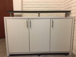 Mueble Alacena Melamina Con Desayunador de Mármol Con