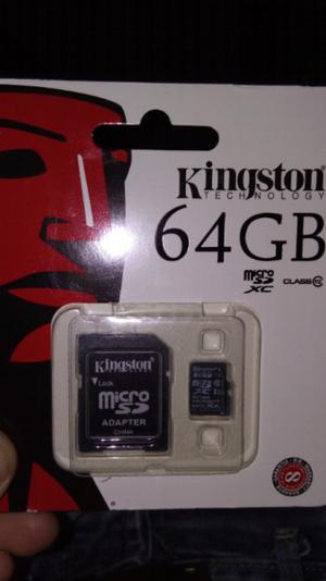 Memoria Kingston SD XC 64 GB Nuevas