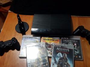 PS3 Slim 250 GB + 2 Controles Originales + Base de carga