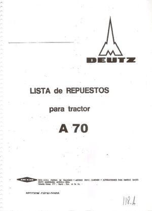 Manual De Repuestos Tractor Deutz A70