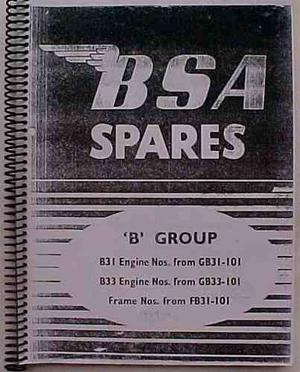 Moto Bsa Libro Manual De Partes  Modelos B31 Y B33