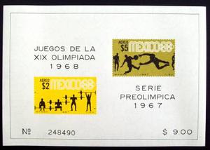 Deporte, México - Bloque Sc C331a Preolímpica 67 Mint