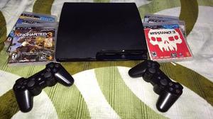 Playstation 3 slim 120gb + 2 joysticks