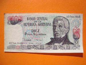 billete antiguo de diez pesos argentinos ()