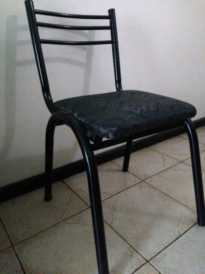 Vendo par de sillas de metal tapizadas