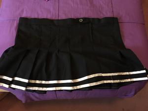 Pollera falda tennis skirt negra blanca dark goth xxl