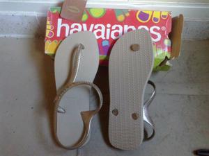 ojotas havaianas urban originales, doradas, talle 