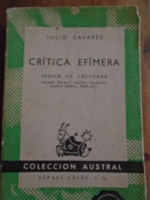 Julio Casares- Crítica Efímera