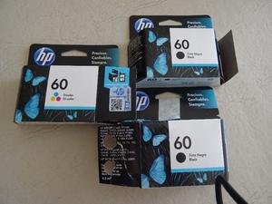 Vendo cartuchos HP 60 vacíos, 2 negro y 1 color