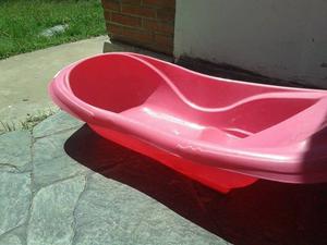 bañera para bebe rosa plastica c/ tapon de desagote