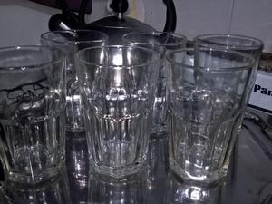 set 6 vasos grandes y gruesos $150