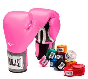 Combo Box: Guantes Pro Style Everlast Rosa + Venda 