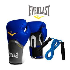 Combo Box:guantes Pro Style Elite Everlast Azules +soga Azul
