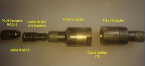 Conectores Dos Tameco 7/8 N M Uno Nf A Rg213 Uno Pl259 A Rg