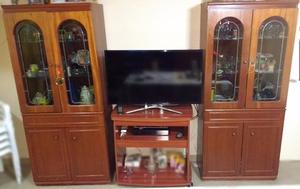 MODULAR DE TRES CUERPOS MAS MESA DE TV CEDRO