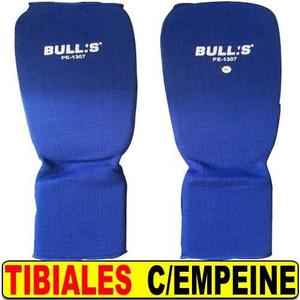 Protector Tibial Tipo Media Bulls Con Empeine Muay Thai Kick