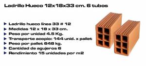 ladrillos huecos 12x18x33