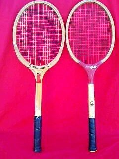 Raquetas de tenis antiguas de madera