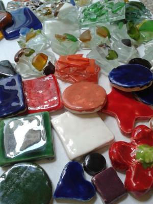 Teselas Mosaiquismo - Piezas cerámica y vidrio surtidas