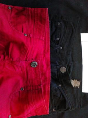 VENDO JEANS COLORADO Y NEGRO ELASTIZADOS Y CHUPIN,