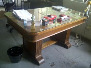 escritorio gerencial - mesa - en roble eslavonia con tapa de