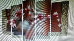 5pcs impresión de la lona de la flor de la orquídea